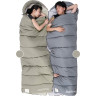 Ультралёгкий спальный мешок NATUREHIKE CNK2350WS023 M300 хлопковый с капюшоном весна осень серый, молния справа 6927595775981